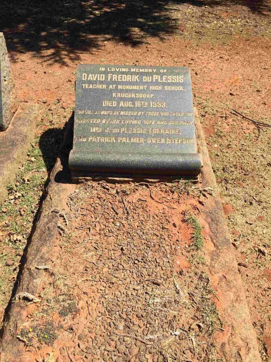 PLESSIS David Fredrik, du -1933