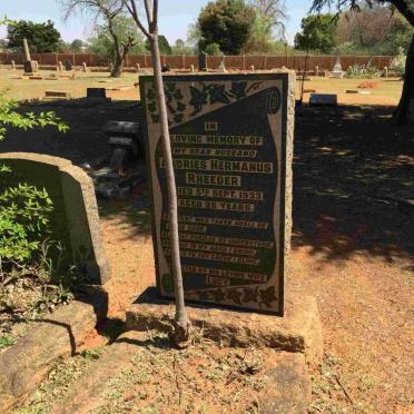 RHEEDER Andries Hermanus -1933