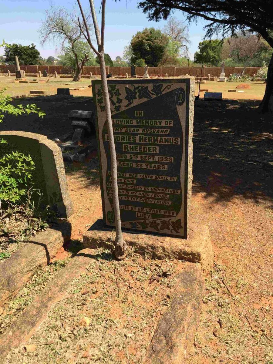 RHEEDER Andries Hermanus -1933