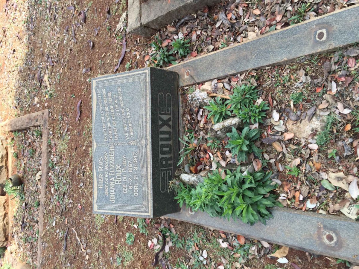 ROUX Johanna Elizabeth nee DU PLOOY 1867-1947