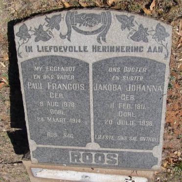 ROOS Paul Francois 1878-1914 :: ROOS Jakoba Johanna 1911-1938