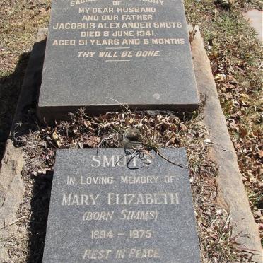SMUTS Jacobus Alexander -1941 &amp; Mary Elizabeth SIMMS 1894-1975