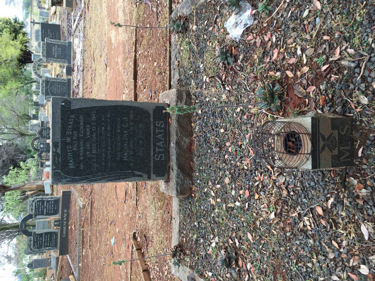 STAATS Mathys W. 1890-1945 &amp; Magdalena C.J. 1901-1968
