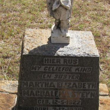 STEYN Martha Elizabeth Magdalena 1922-1928