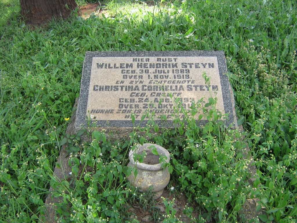 STEYN Willem Hendrik 1989-1918 &amp; Christina Cornelia GREEFF 1893-1918