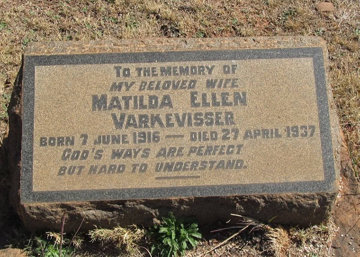 VARKEVISSER Matilda Ellen 1916-1937