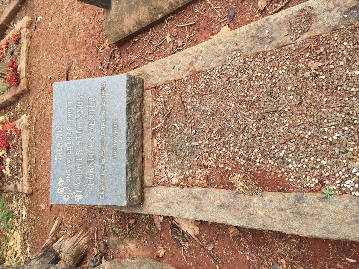 VENTER Andries Stephanus Cornelius 1875-1954