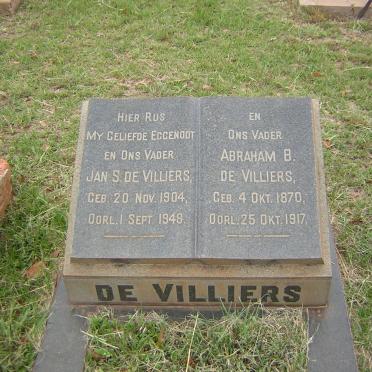VILLIERS Abraham B., de 1870-1917 :: DE VILLIERS Jan S. 1904-1948