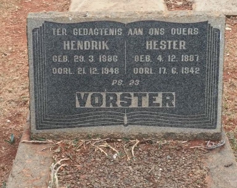 VORSTER Hendrik 1886-1948 &amp; Hester 1887-1942