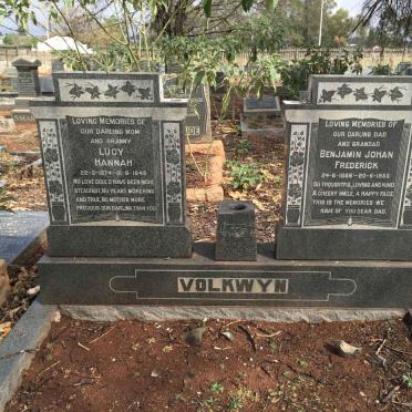 VOLKWYN Benjamin Johan Frederick 1866-1955 &amp; Lucy Hannah 1874-1945
