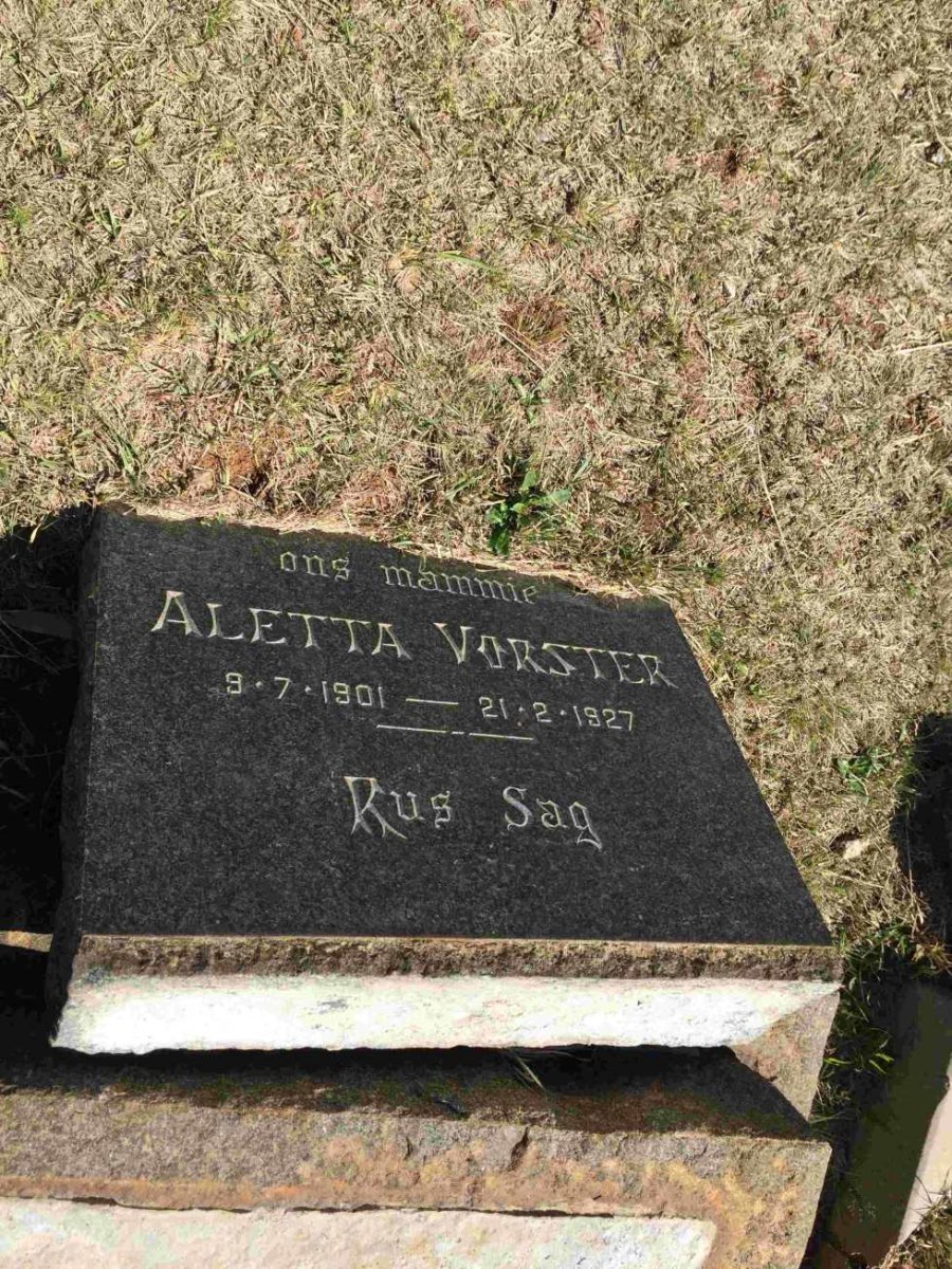 VORSTER Aletta 1901-1927