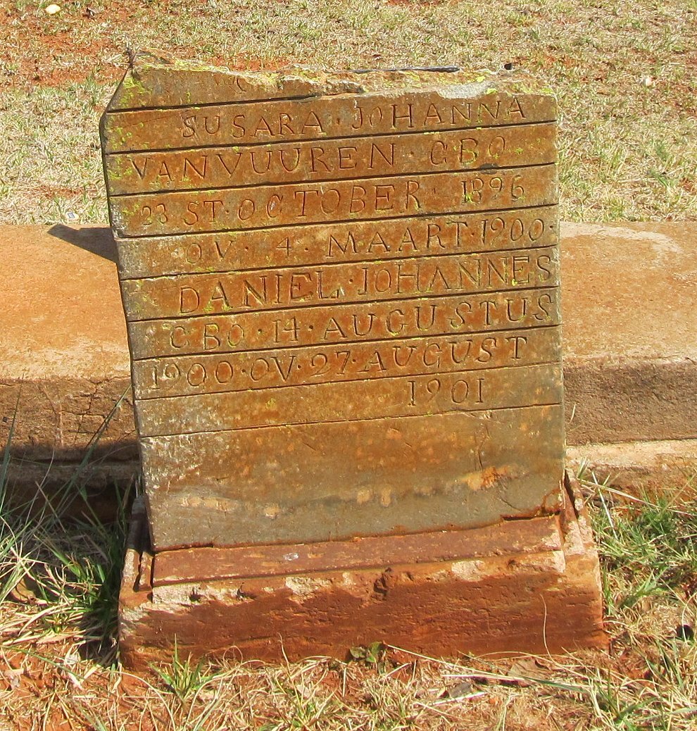 VUUREN Susara Johanna, van 1896-1900 :: VAN VUUREN Daniel Johannes 1900-1901