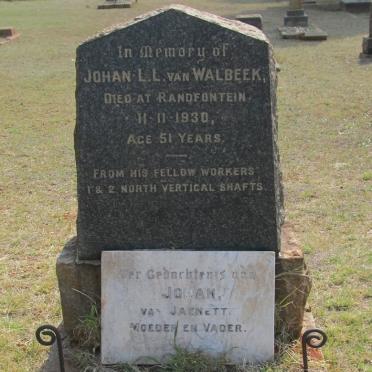 WALBEEK Johan L.L., van -1930