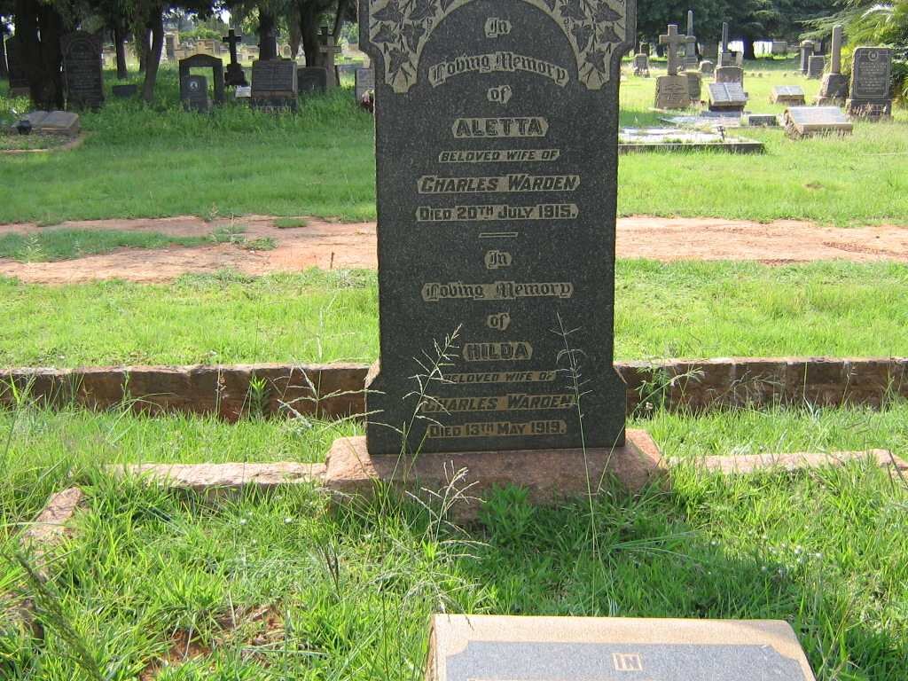 WARDEN Aletta -1915 :: WARDEN Hilda  -1919