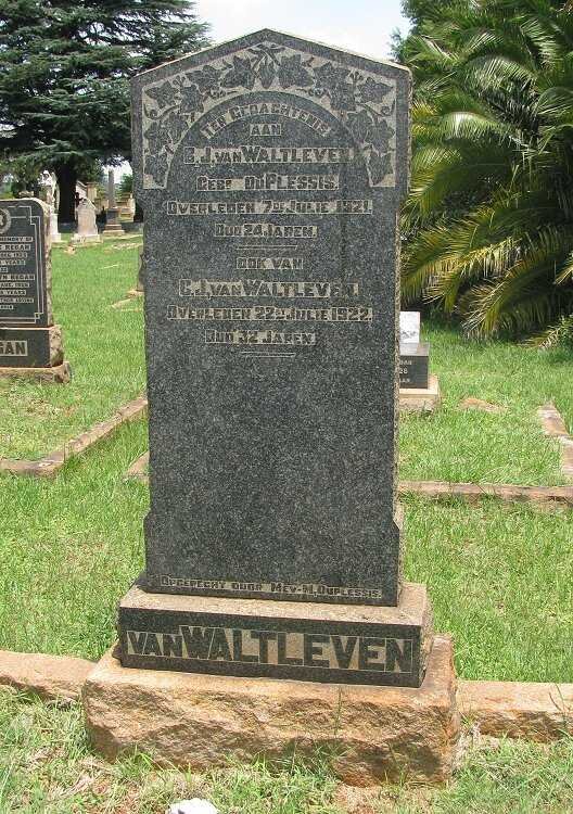 WALTLEVEN C.J., van -1922 &amp; B.J. DU PLESSIS -1921