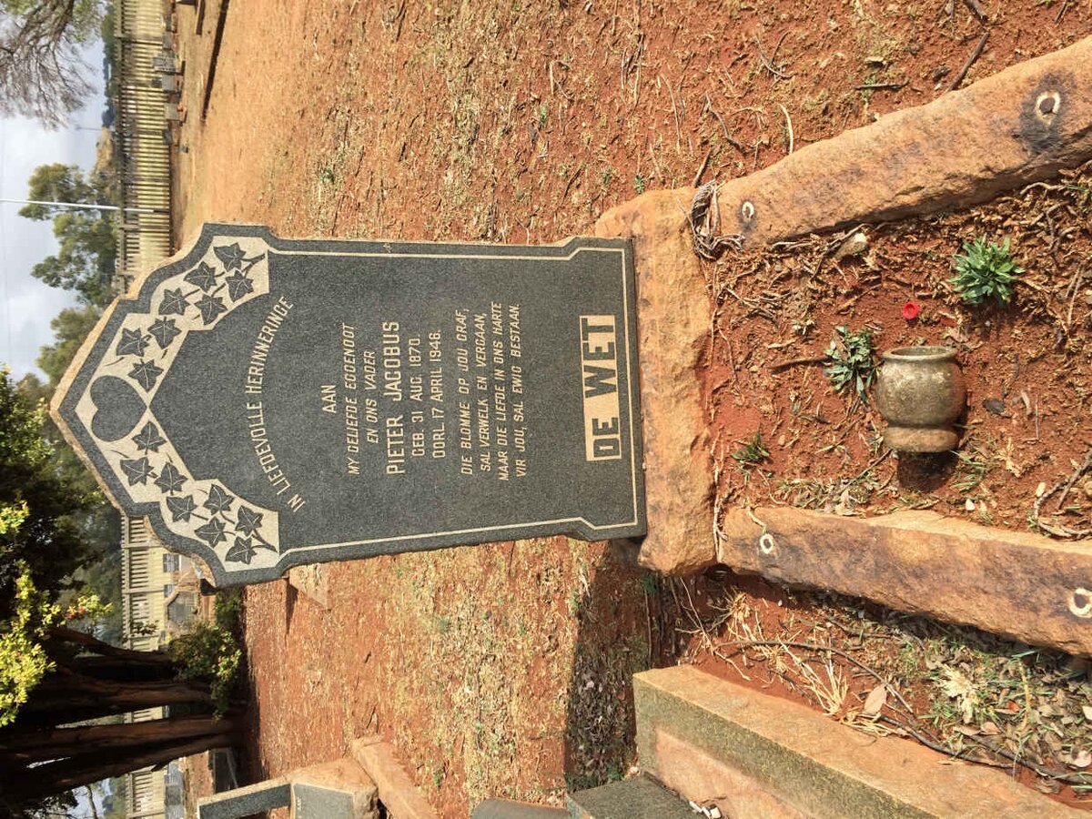 WET Pieter Jacobus, de 1870-1946