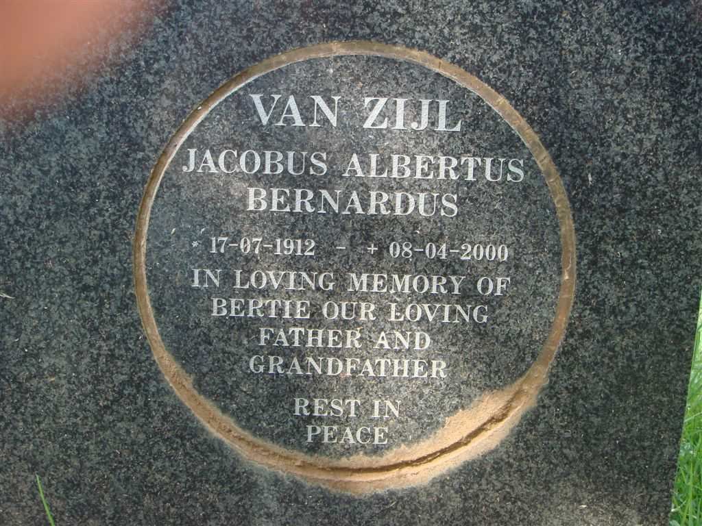 ZIJL Jacobus Albertus Bernardus, van 1912-2000