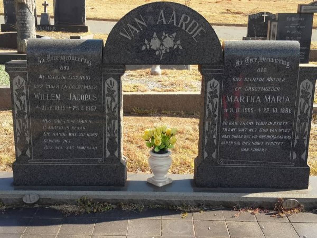 AARDE Willem Jacobus, van 1895-1967 &amp; Martha Maria 1905-1986