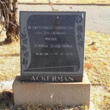 ACKERMAN Jowina Barendina 1911-1976