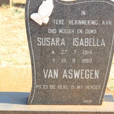 ASWEGEN Susara Isabella, van 1914-1980