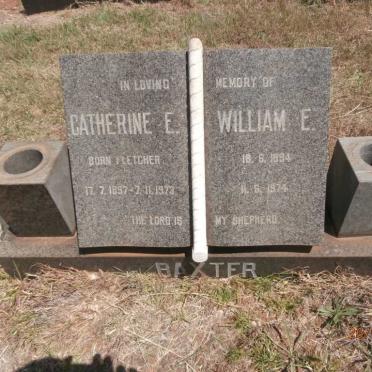 BAXTER William E. 1894-1974 &amp; Catherine E. FLETCHER 1897-1973