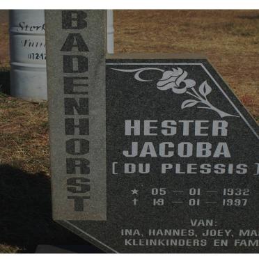 BADENHORST Hester Jacoba nee DU PLESSIS 1932-1997