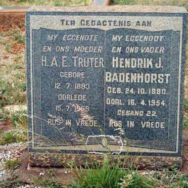 BADENHORST Hendrik J. 1890-1954 :: TRUTER H.A.E. 1893-1969