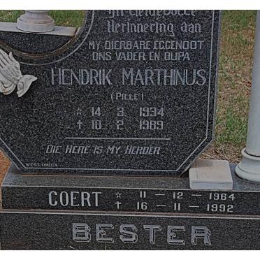 BESTER Hendrik Marthinus 1934-1969 :: BESTER Coert 1964-1992