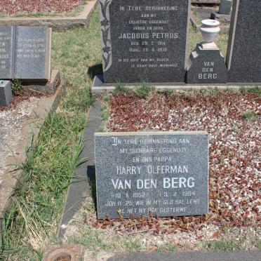 BERG Jacobus Petrus, van den 1914-1970 :: VAN DEN BERG Harry Olferman 1952-1984