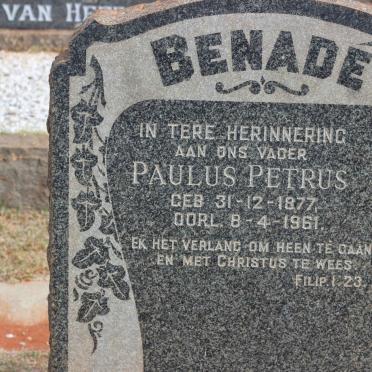 BENADE Paulus Petrus 1877-1961