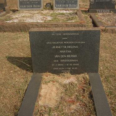 BERGH Jeanetta Helena Martha, van den nee WASSERMAN 1900-1958