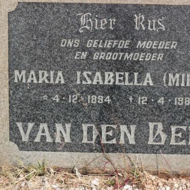 BERG Maria Isabella, van den 1894-1981