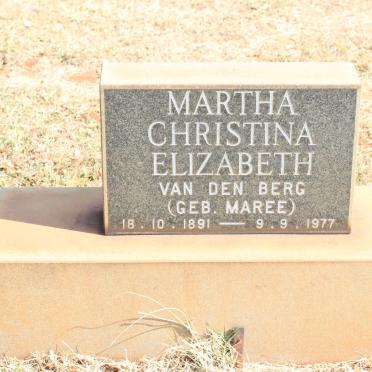 BERG Martha Christina Elizabeth, van den nee MAREE 1891-1977