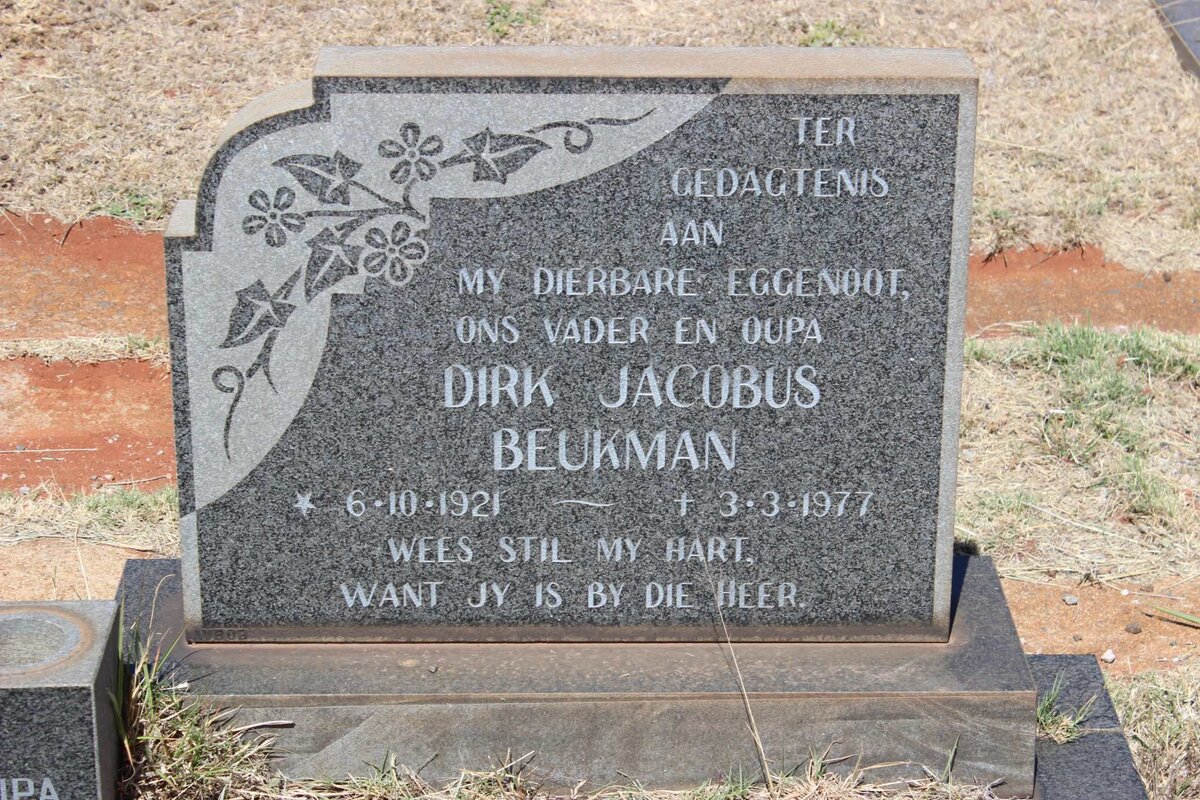 BEUKMAN Dirk Jacobus 1921-1977