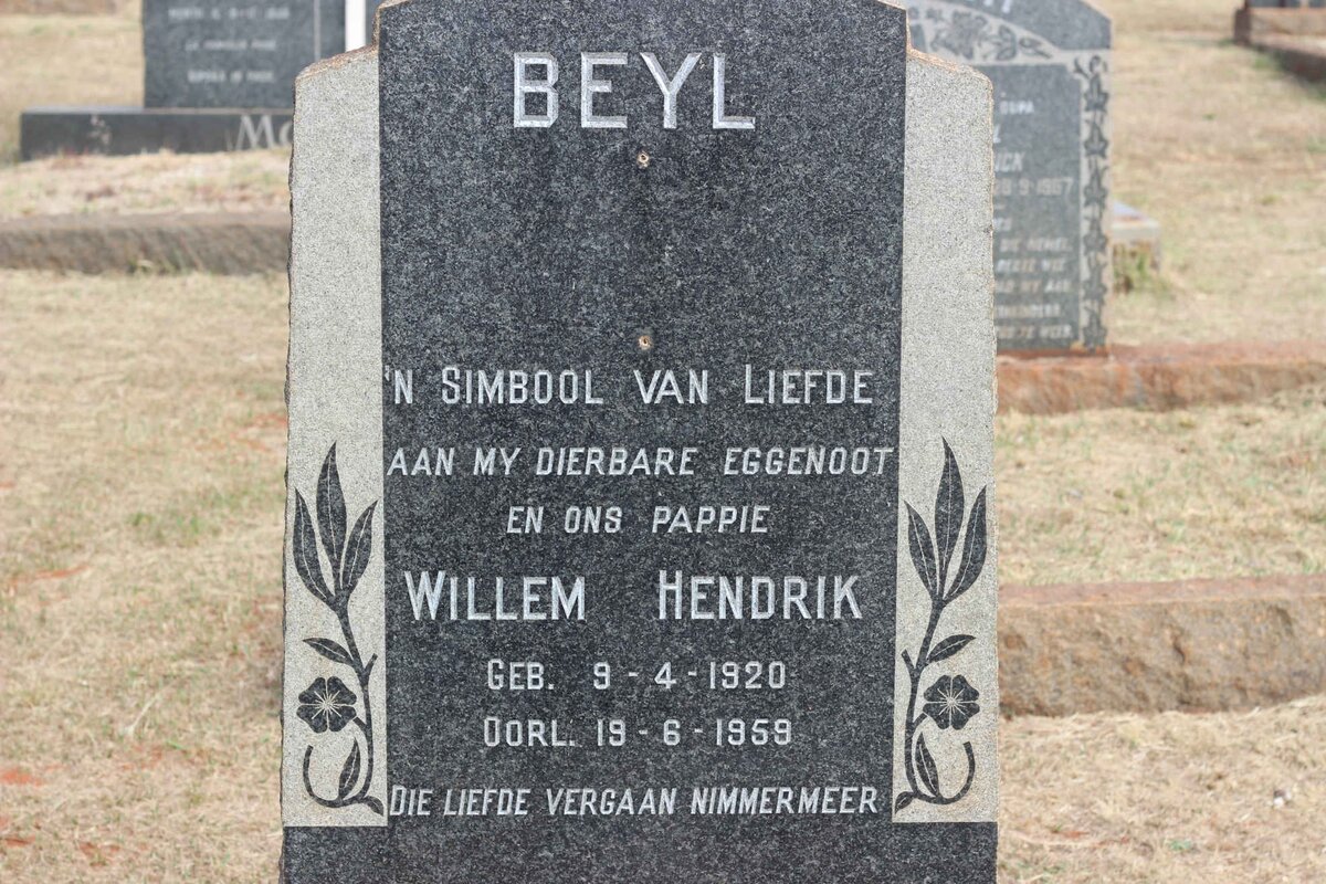 BEYL Willem Hendrik 1920-1959