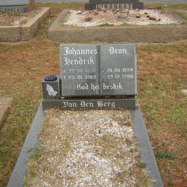 BERG Johannes Hendrik, van den 1930-1985 :: VAN DEN BERG Deon 1958-1996
