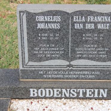 BODENSTEIN Cornelius Johannes 1909-1963 &amp; Ella Francina VAN DER WALT 1910-1999