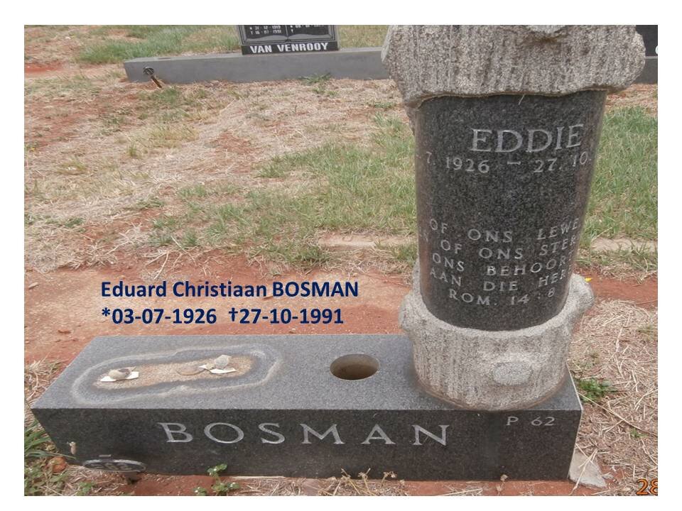 BOSMAN Eduard Christiaan 1926-1991