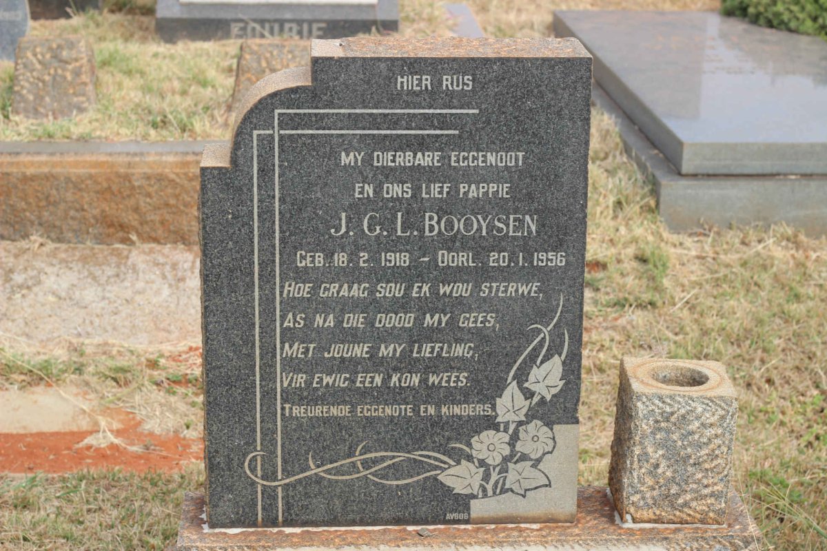 BOOYSEN J.G.L. 1918-1956