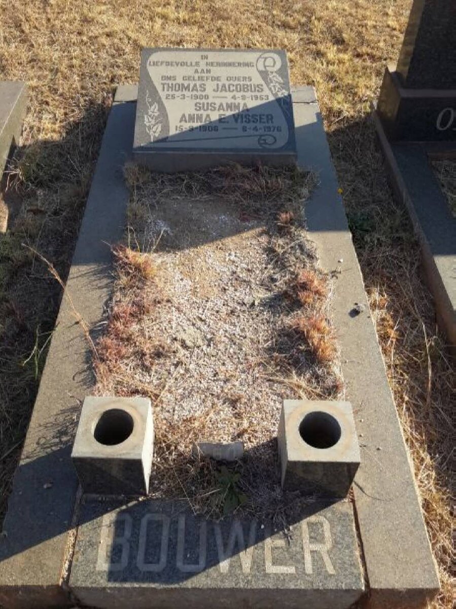 BOUWER Thomas Jacobus 1900-1953 &amp; Susanna Anna E. VISSER 1900-1976