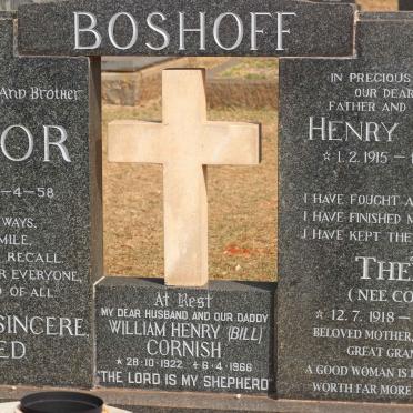 BOSHOFF Henry John 1915-1992 &amp; Thelma CORNISH 1918-2006 :: CORNISH William Henry 1922-1966