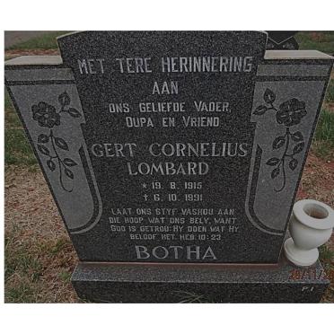 BOTHA Gert Cornelius Lombard 1915-1991
