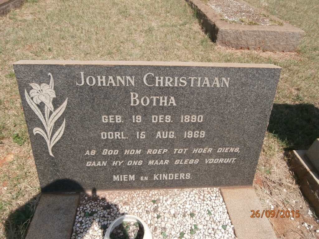 BOTHA Johannes Christiaan 1896-1978