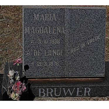 BRUWER Maria Magdalena nee DE LANGE 1938-1976