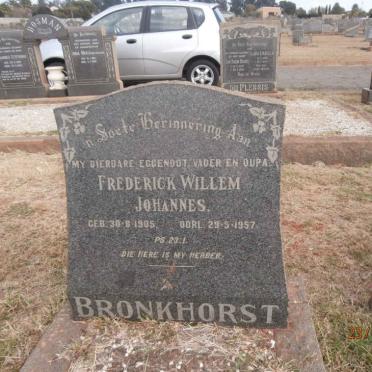 BRONKHORST Frederick Willem Johannes 1905-1957