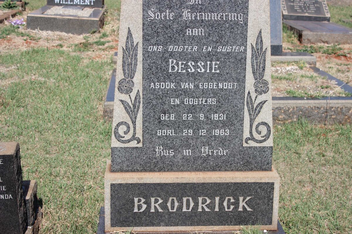 BRODRICK Bessie 1931-1963