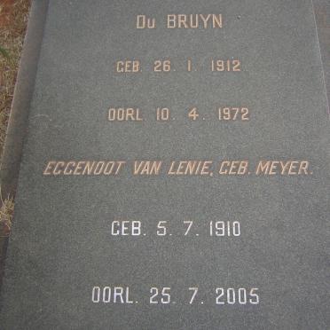 BRUYN Philippus Cornelis, du 1912-1972 &amp; Lenie MEYER 1910-2005