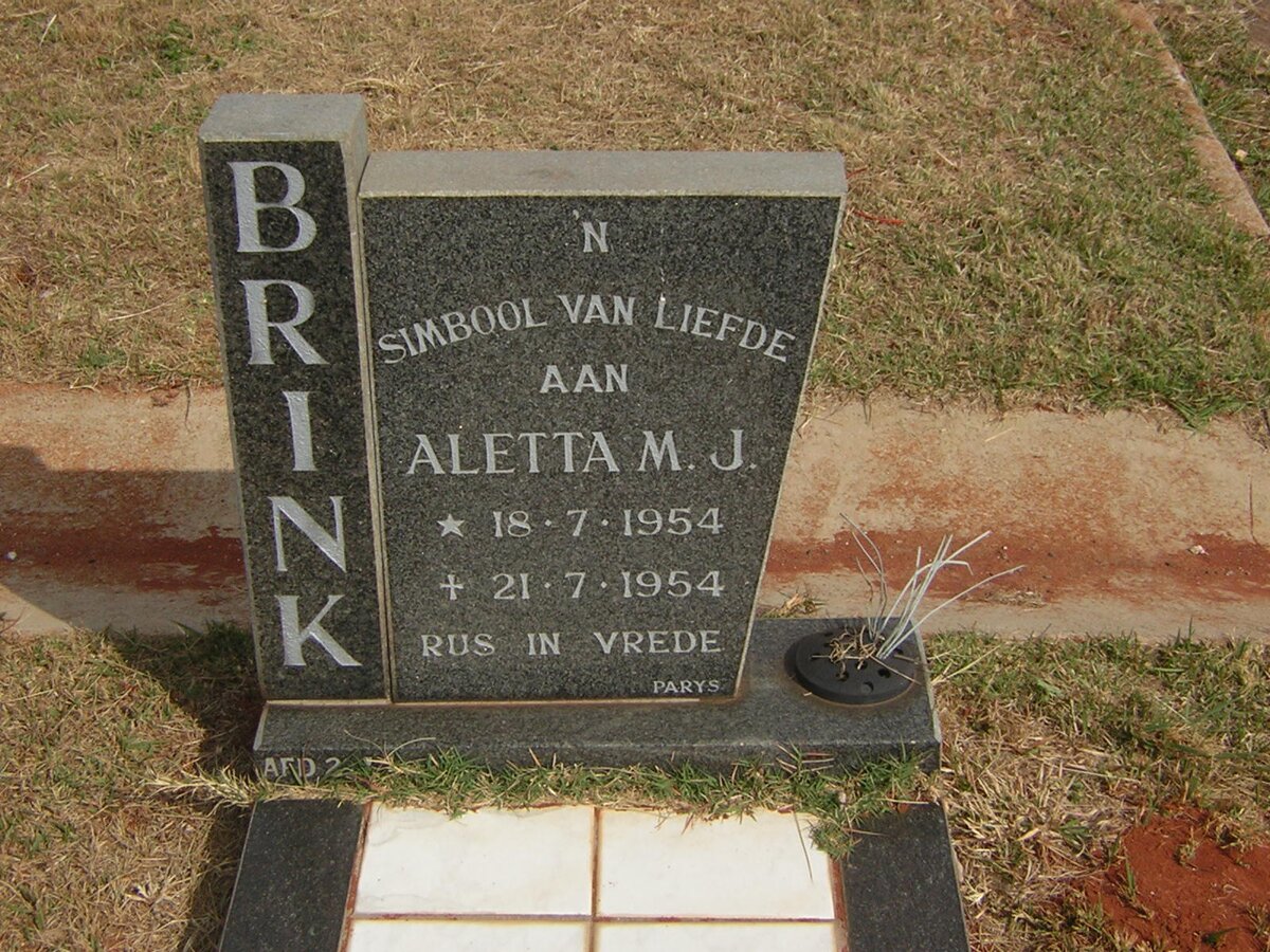 BRINK Aletta M.J. 1954-1954