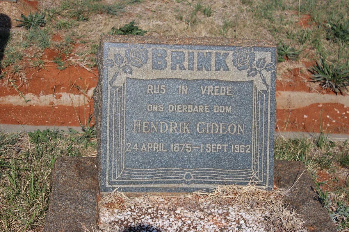 BRINK Hendrik Gideon 1875-1962