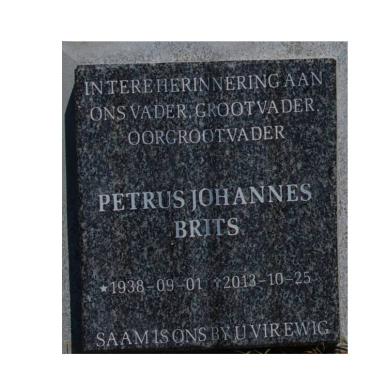 BRITS Petrus Johannes 1938-2013